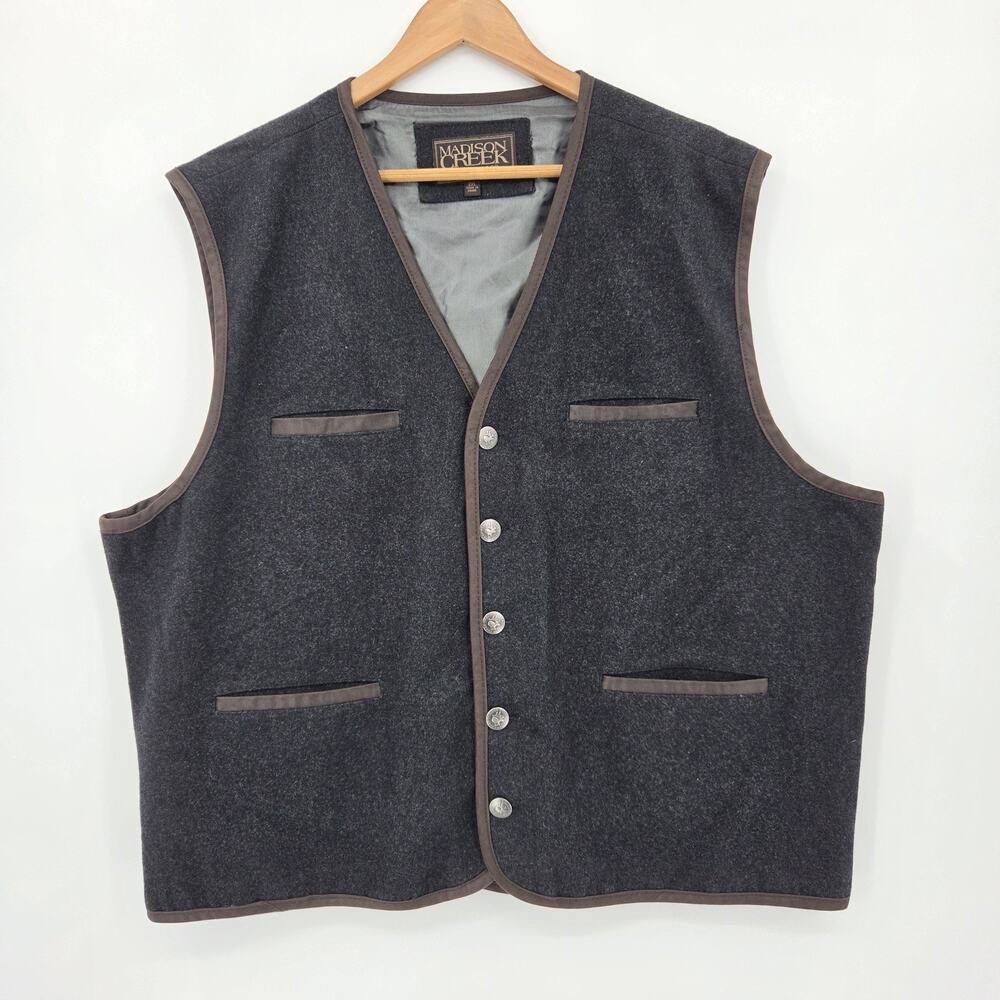 Madison Creek Outfitters Wool Vest Western Cabincore Heritage Old Money Size 2XL